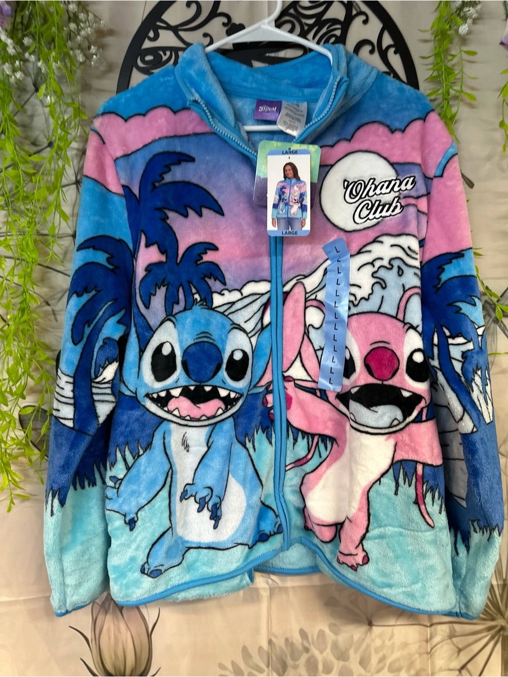 Disney Stitch & Angel Fleece Jacket - Blue, Pink